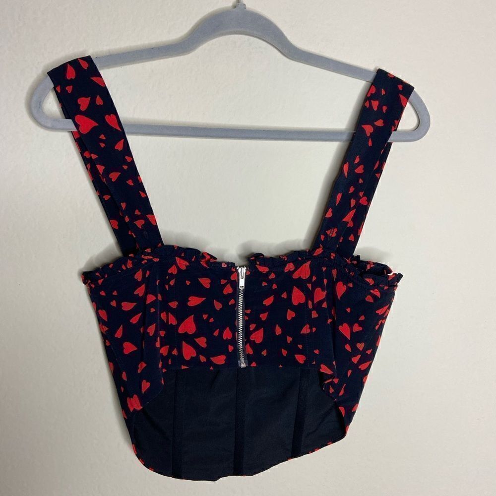 NWT Lovers and Friends Stacy Hearts Black Red Tank Top Size S - Picture 10 of 11